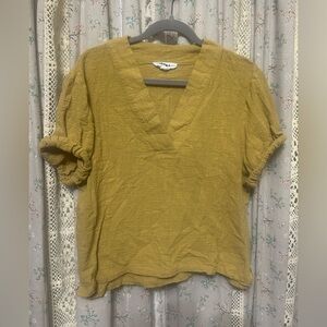 P. Cill 100% Cotton Marigold Guazy Short Sleeve Top Size‎ Small
